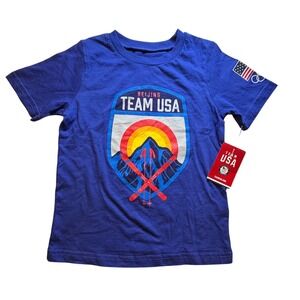 Team USA Beijing 2022 Winter Olympics Kids T Shirt Blue Size 4T‎ 3X Graphic Tee